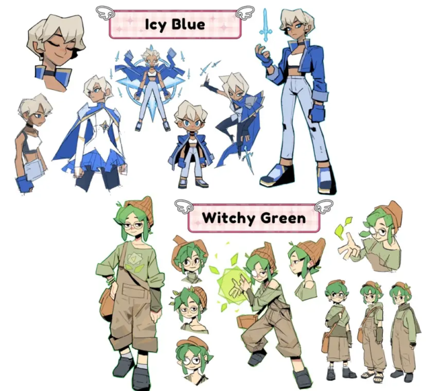 Icy Blue and Witchy Green